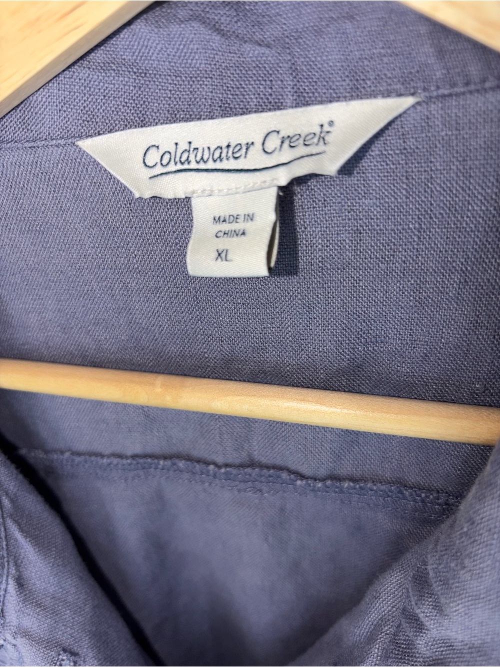 Coldwater Creek Women's Blue Button-Front short linen Jacket - Picture 3 of 4